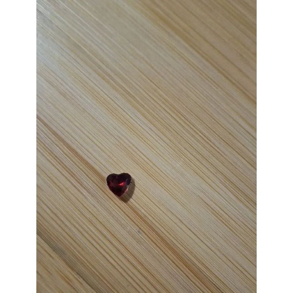 Red Heart-Shaped January Birthstone Charm for Floating Lockets
